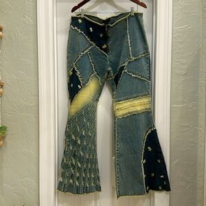Delia’s Raise the Vibration Patchwork Flares